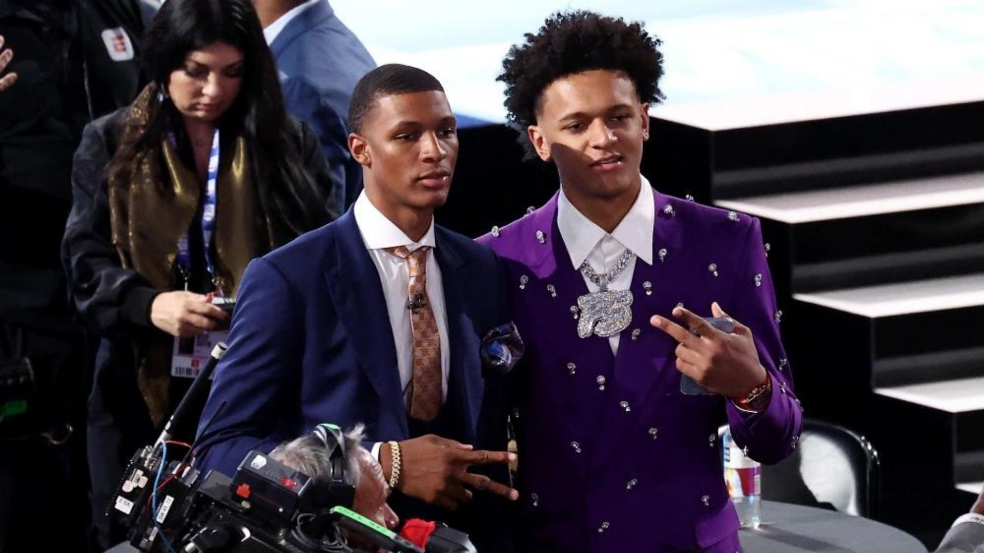 Paolo Banchero and Jabari Smith Jr. at the 2022 NBA Draft