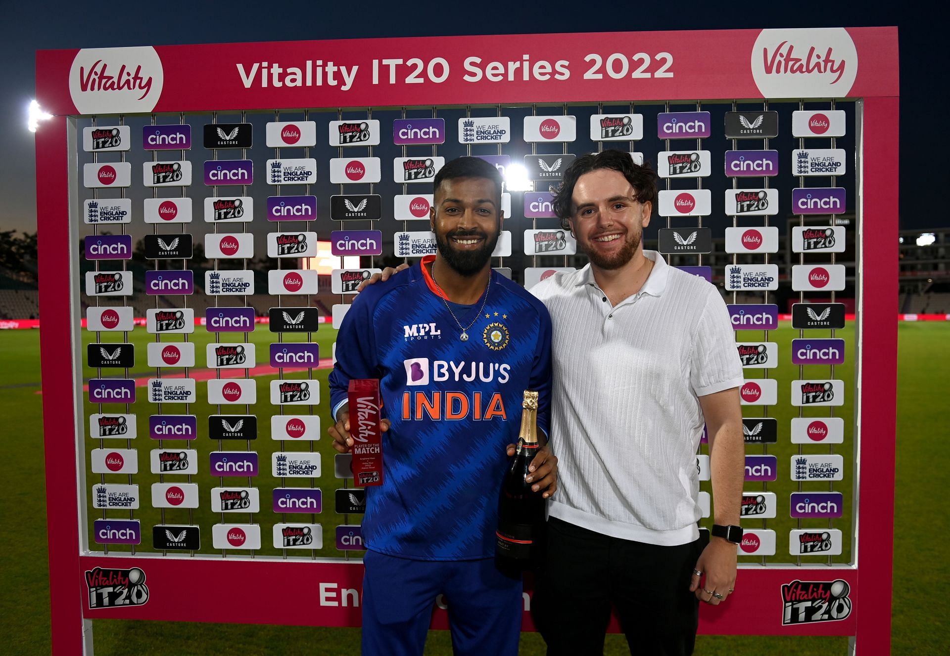 Hardik Pandya won the Man of the Match award in the first T20I of the series against England