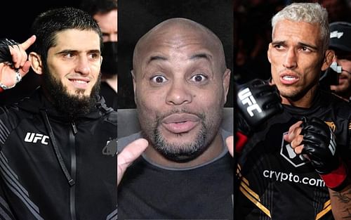 Islam Makhachev (left), Daniel Cormier (center), Charles Oliveira (right) [Images courtesy: @ dc_mma, @islam_makhachev, and @charlesdobronxs via Instagram]