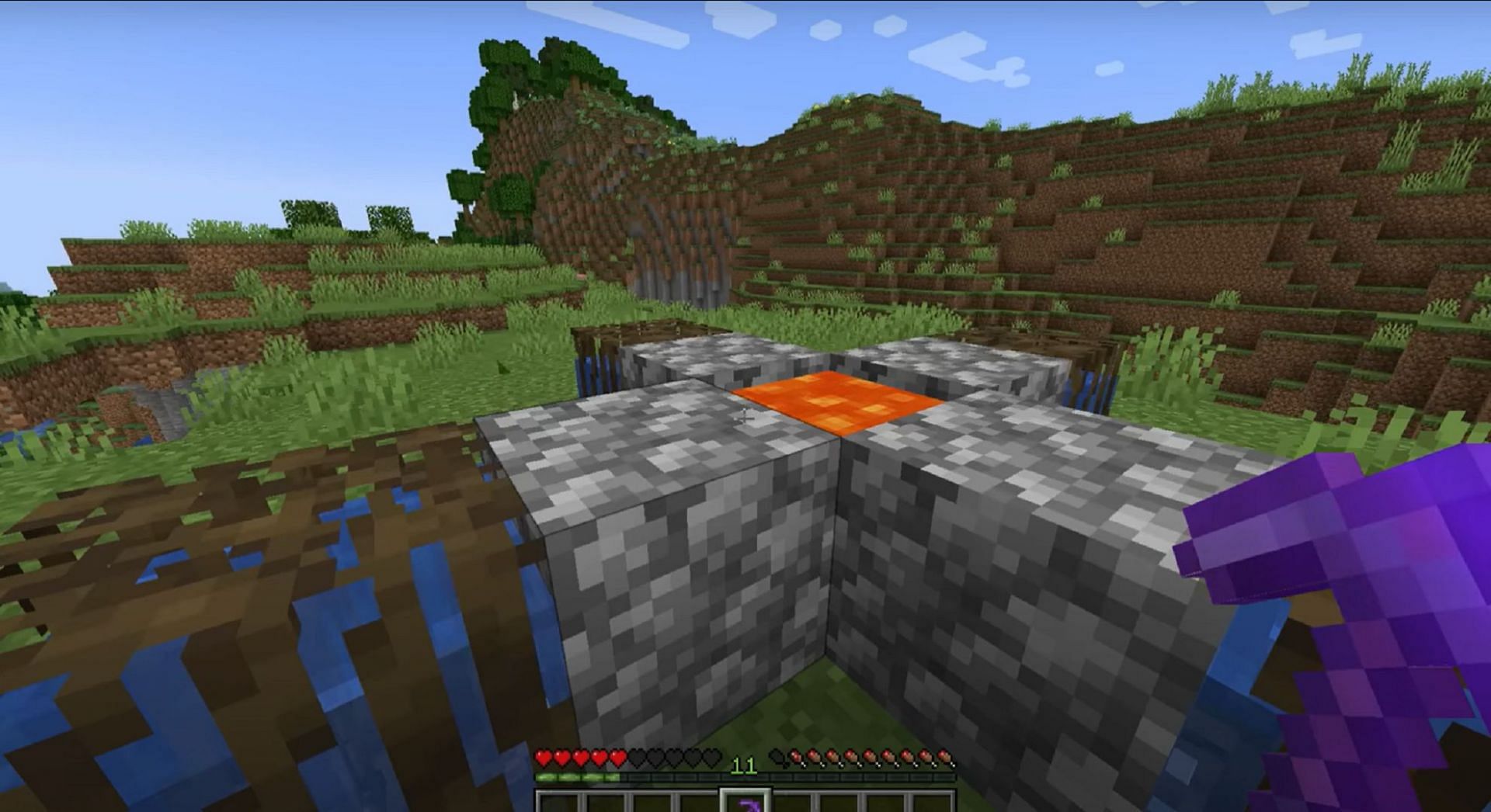 A new cobblestone generator design using mangrove roots (Image via wattles/Youtube)