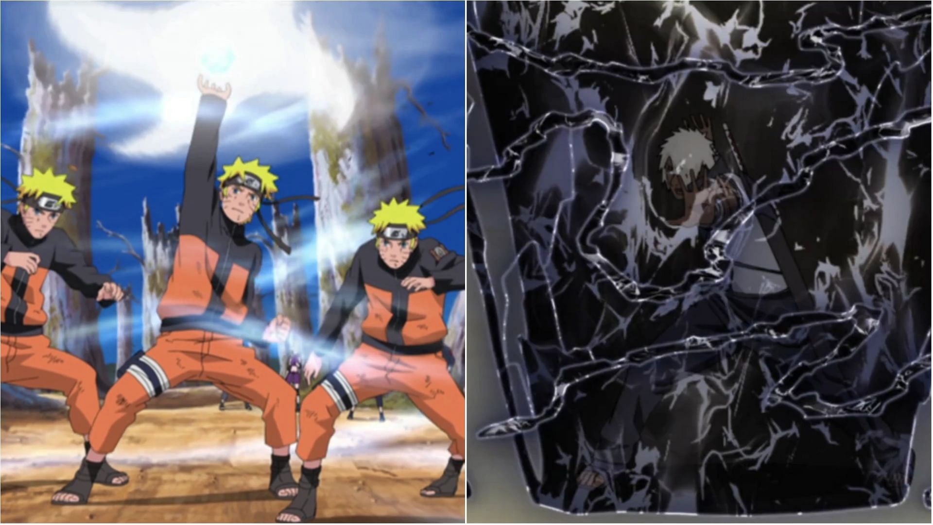 Naruto using Rasenshuriken and Darui using Black Panther\(Image via Masashi Kishimoto/Studio Pierrot/Viz Media)