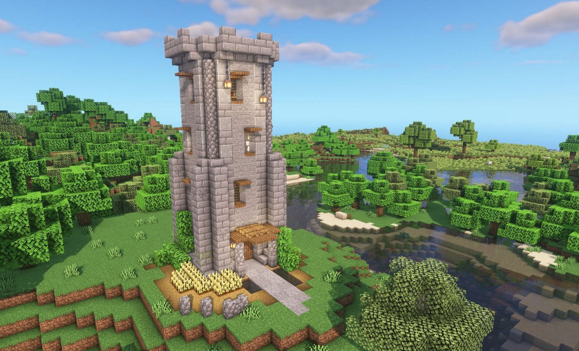 A tower in the game (Image via fedo_minecraft/Twitter)