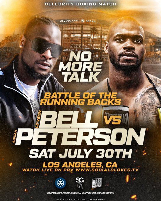 FITE on X: Leveon Bell puts away Adrian Peterson in the fifth and final  round #SocialGloves #McBroomGib #boxing  / X