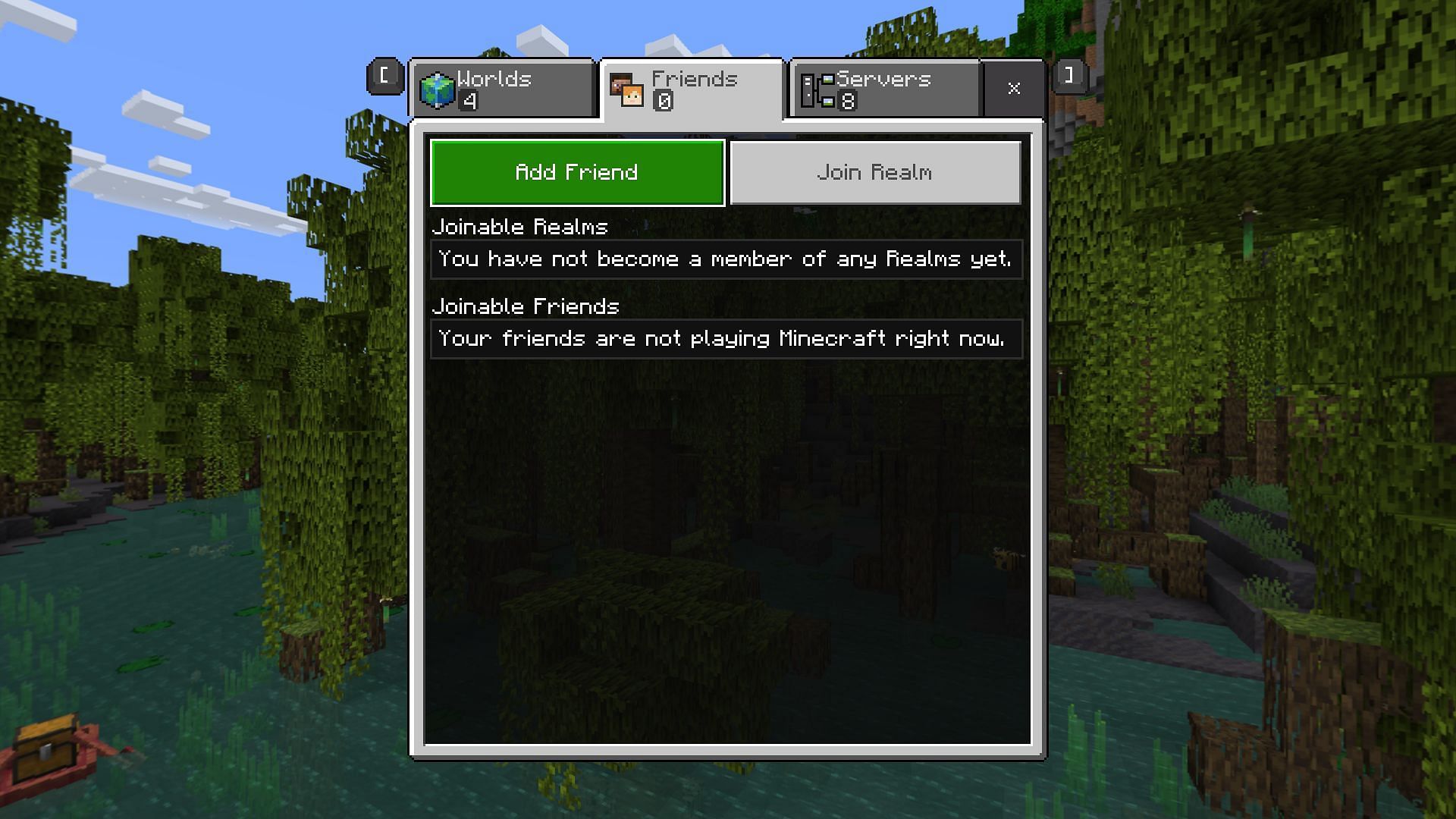 The &#039;Friends tab will let you add any other player (Image via Minecraft 1.19 update)