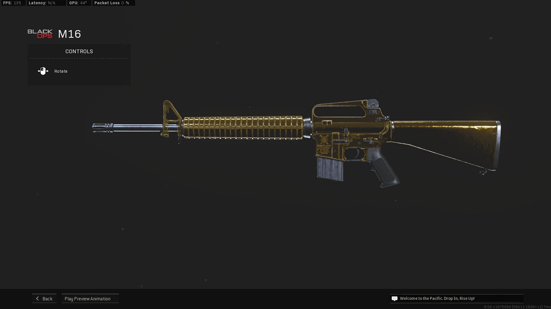 The M16 with gold camo in Call of Duty (Image via Activision)