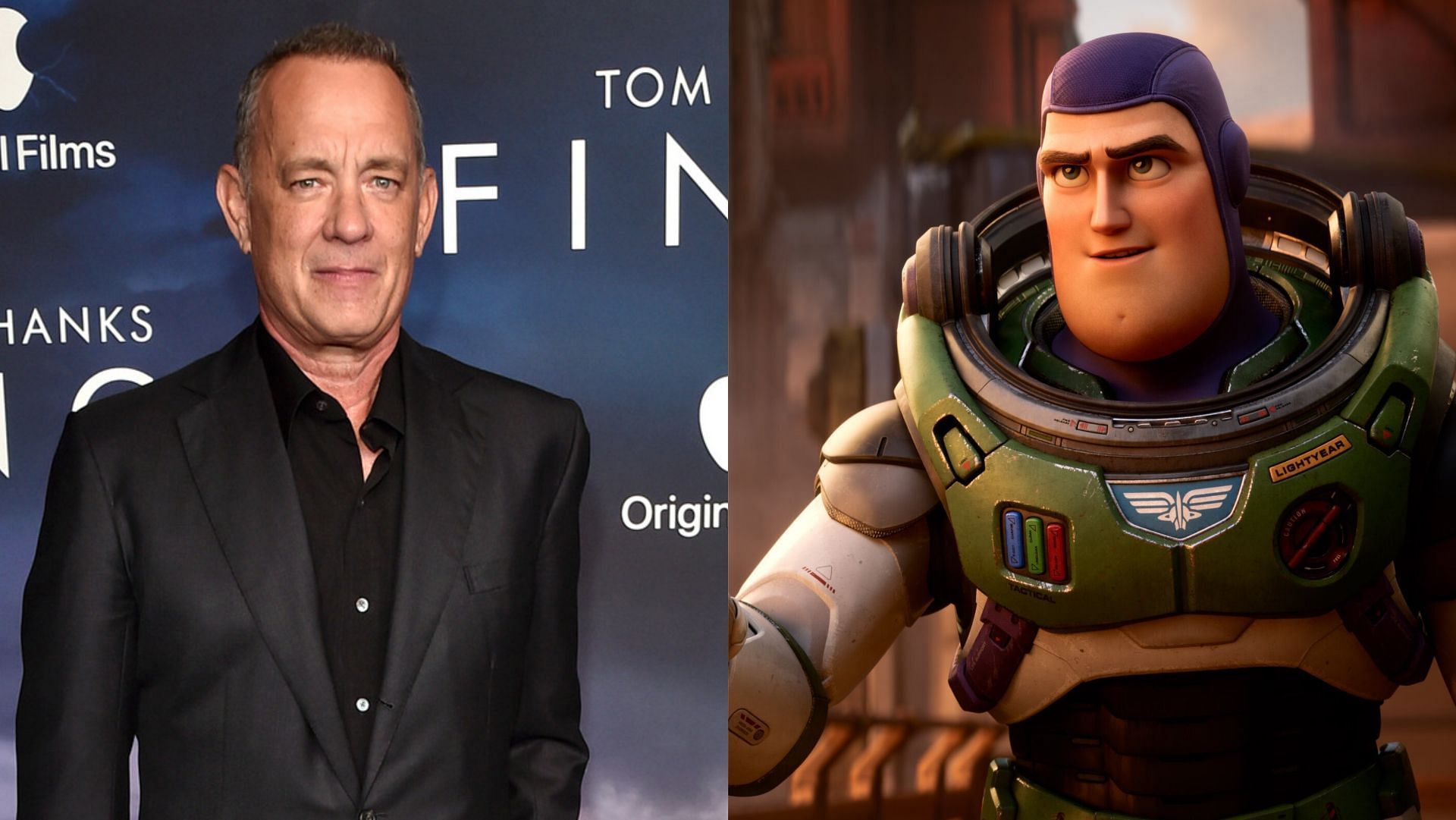 Tom Hanks and Tim Allen have been the voices behind Pixar&#039;s Woody and Buzz Lightyear since 1995. (Image via Alberto E. Rodriguez/Getty, Twitter/@DiscussingFilm)
