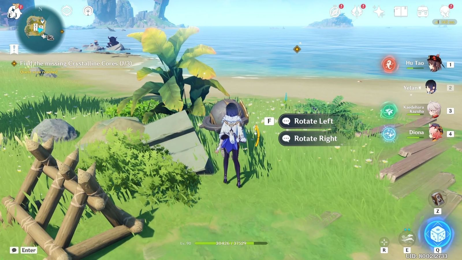 Find the missing crystalline cores in Genshin Impact All 3 puzzle