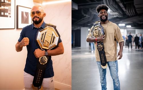 Deiveson Figueiredo (L) and Aljamain Sterling (R) [ Images courtesy of @daico_deusdaguerra and @funkmastermma /Instagram]