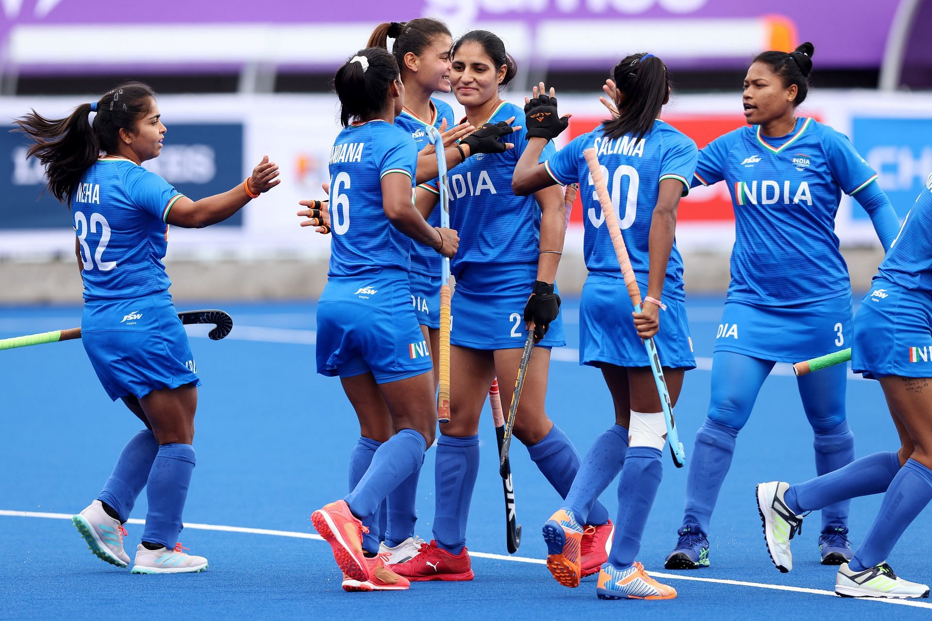 India vs Ghana: Indian women&#039;s team celebrates a goal. (PC: Getty Images)
