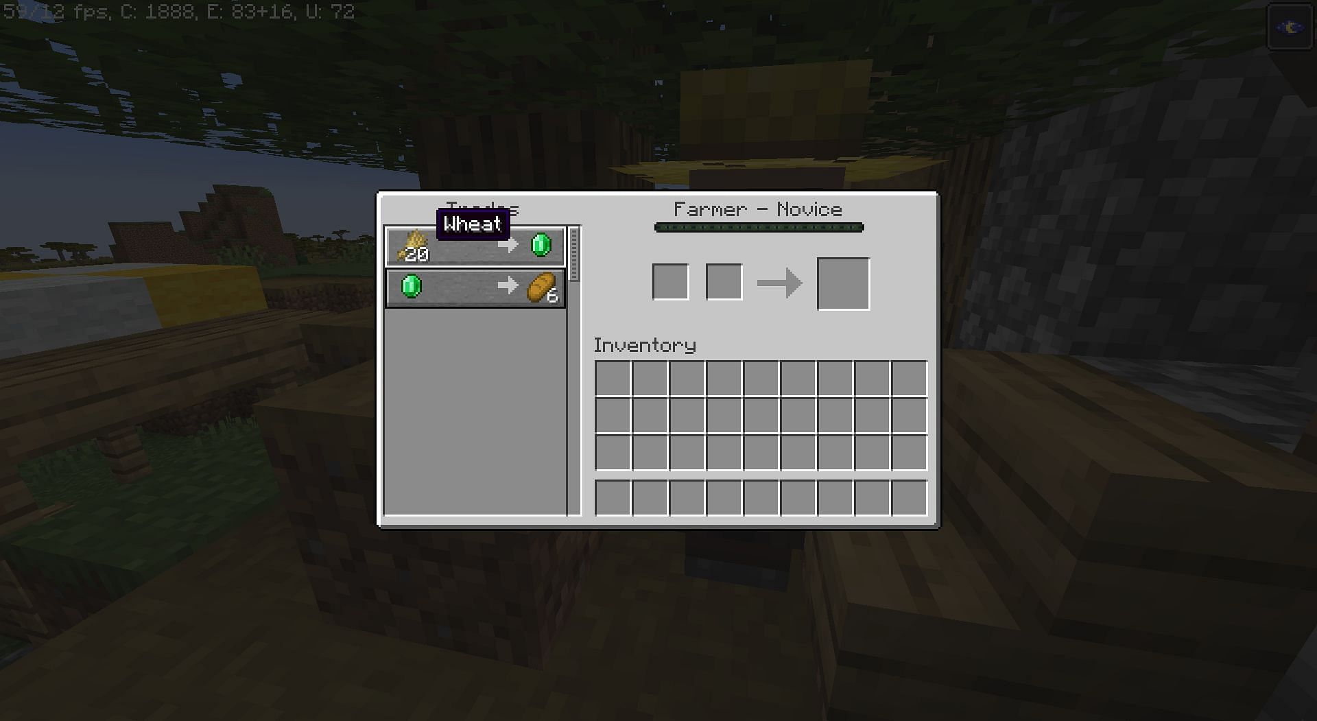 A farmer villager giving emeralds for potatoes (Image via Minecraft 1.19 update)