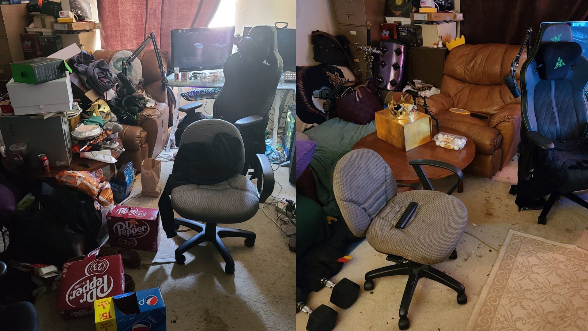 Asmongold showed off a before-and-after image and is feeling &#039;ok&#039; for the first time in years (Image via Asmongold/Twitter)