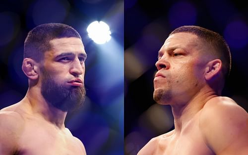 Khamzat Chimaev (left), Nate Diaz (right)