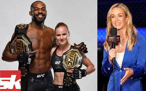 Laura Sanko compares Valentina Shevchenko to Jon Jones [Photo credit: @ufc on Twitter, @laura_sanko on Instagram]