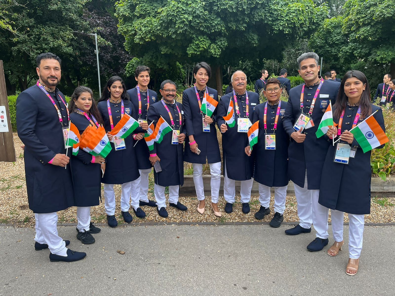 The Indian women's boxing team all set for the Commonwealth Games 2022 opening ceremony.