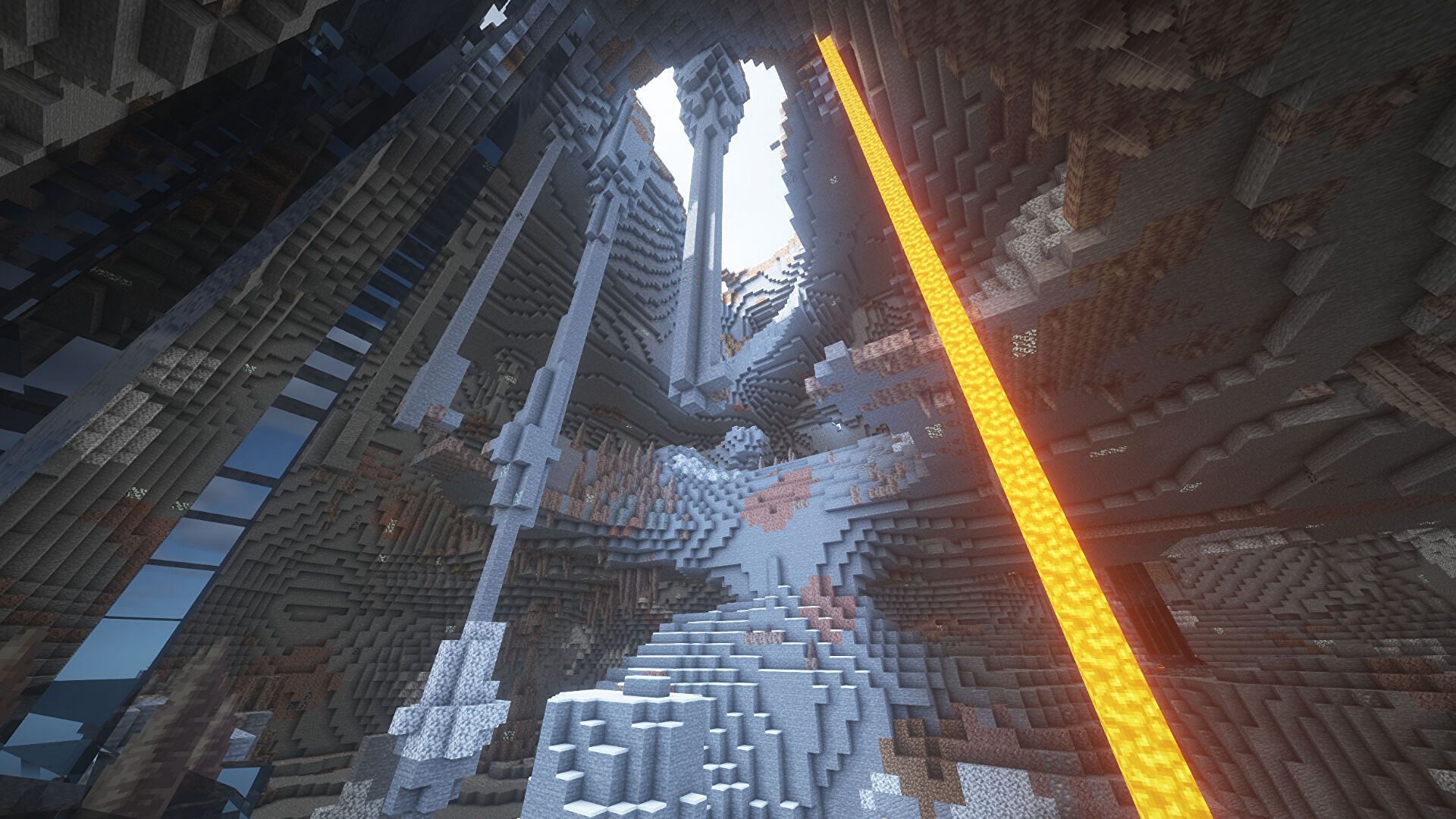 Players begin this seed in a considerably deep cave system (Image via Mojang)
