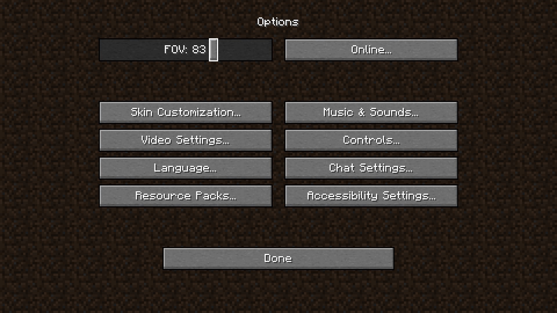 The FOV of the player can be reduced from the pause menu (Image via Minecraft Java 1.19 update)