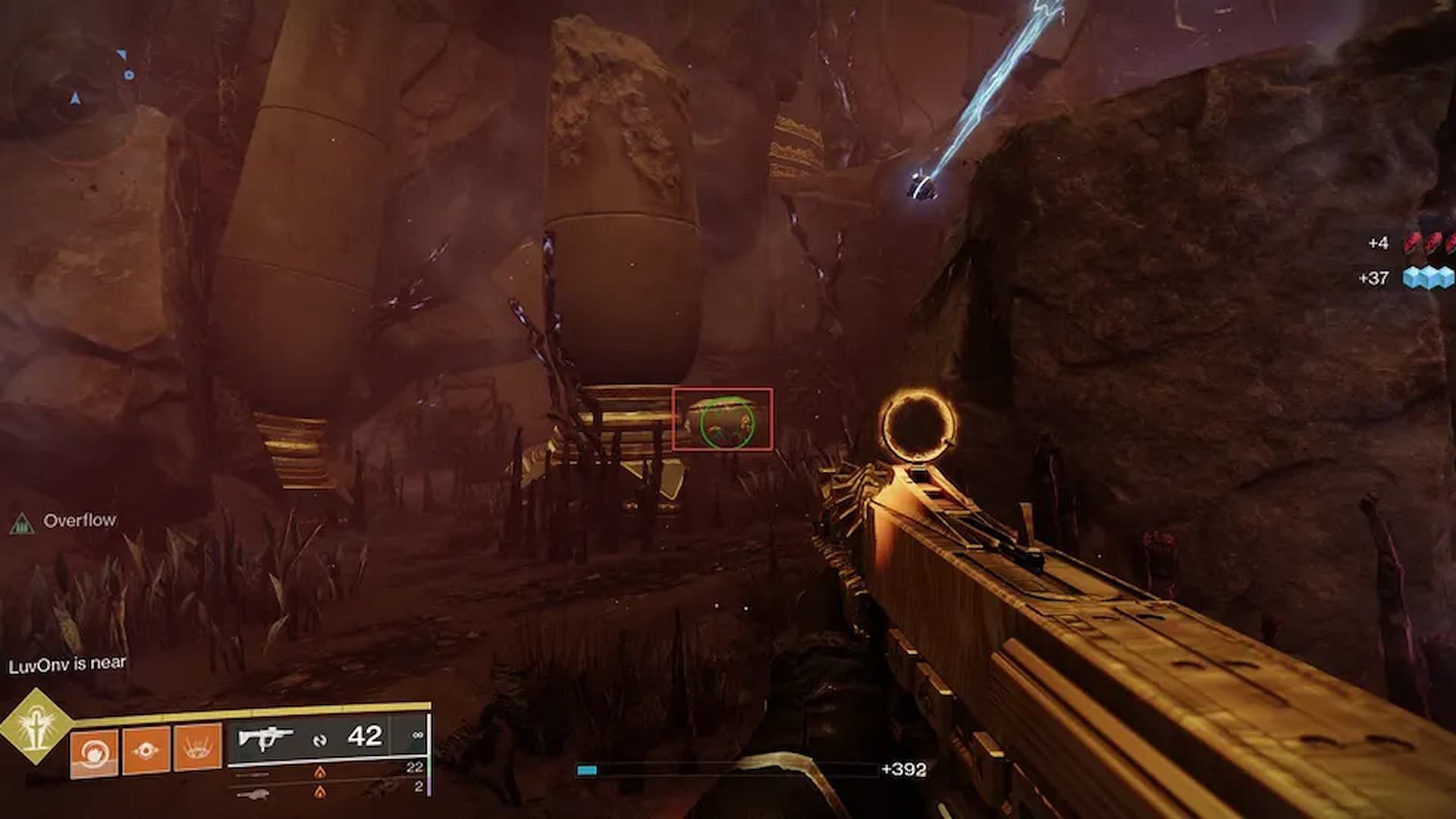 Among the Ruins Opulent Chest location (Image via Bungie)