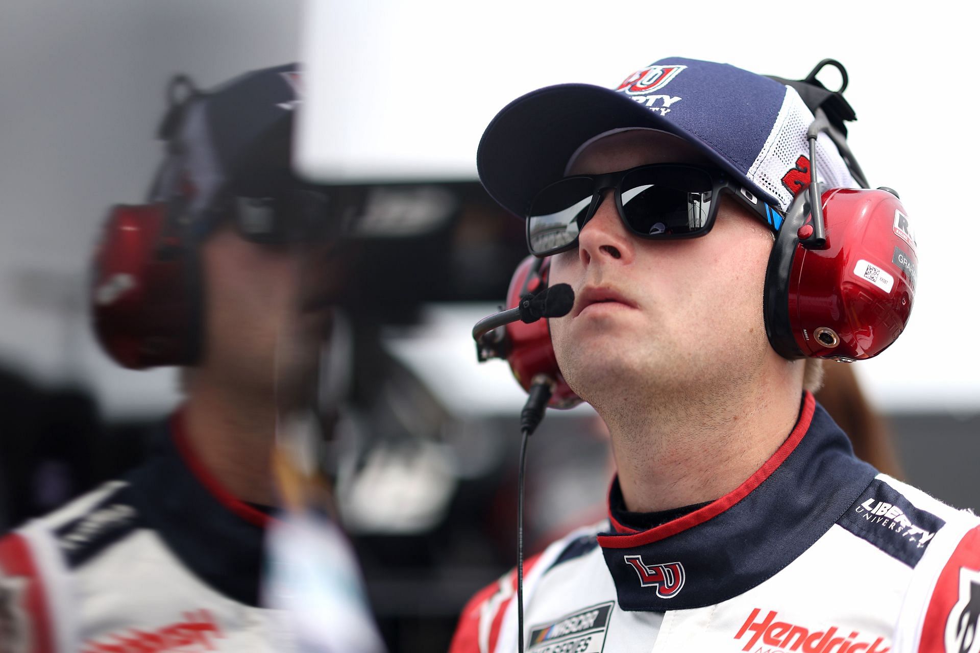 William Byron looks on during practice for the 2022 NASCAR Cup Series Ambetter 301 at New Hampshire Motor Speedway in Loudon, New Hampshire. (Photo by James Gilbert/Getty Images)