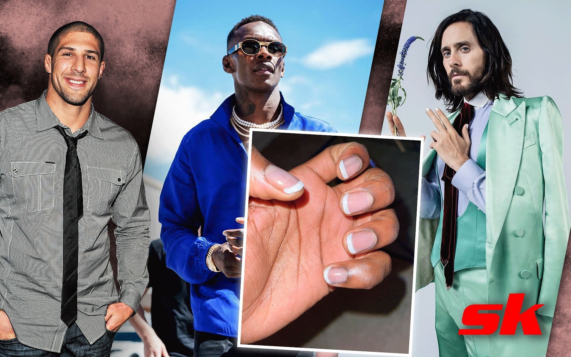 Brendan Schaub (L), Israel Adesanya and his nails (C), and Jared Leto (R) [Images courtesy: @stylebender,  @brendanschaub, @jaredleto on Instagram]