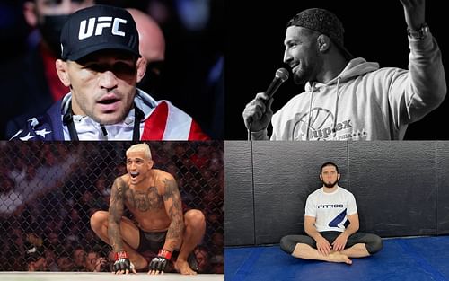 Michael Chandler (Top Left), Charles Oliveira (Bottom Left), Brendan Schaub (Top Right), and Islam Makhachev (Bottom Right) Images courtesy of Getty, @brendanschaub Instagram and @makhachevmma Instagram)