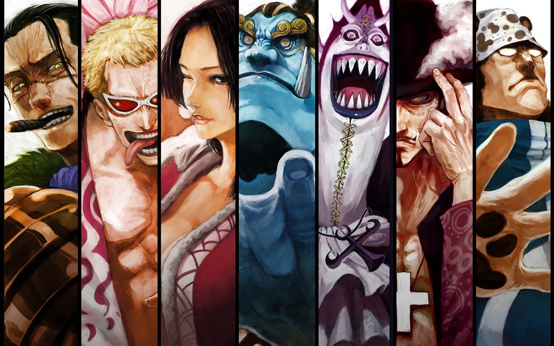 The Seven Warlords of the Sea in their original formation (Image via Eiichiro Oda/Shueisha/Toei Animation, One Piece)