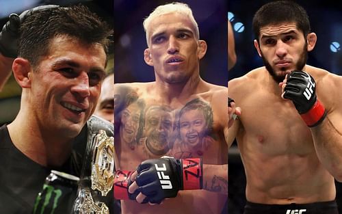 L-R: Dominick Cruz, Charles Oliveira, and Islam Makhachev