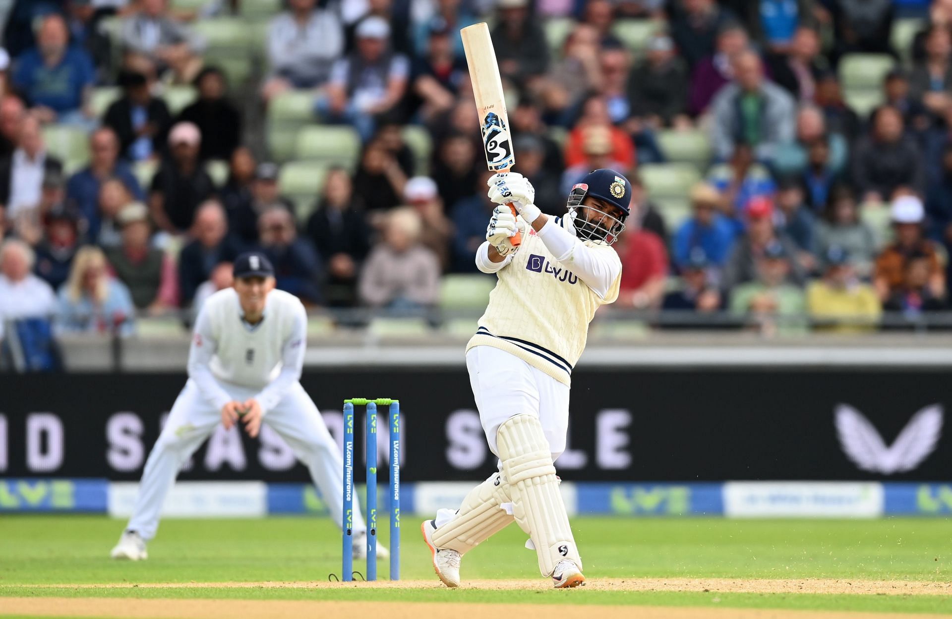 Rishabh Pant bats during Day 3 of the fifth Test. Pic: Getty Images