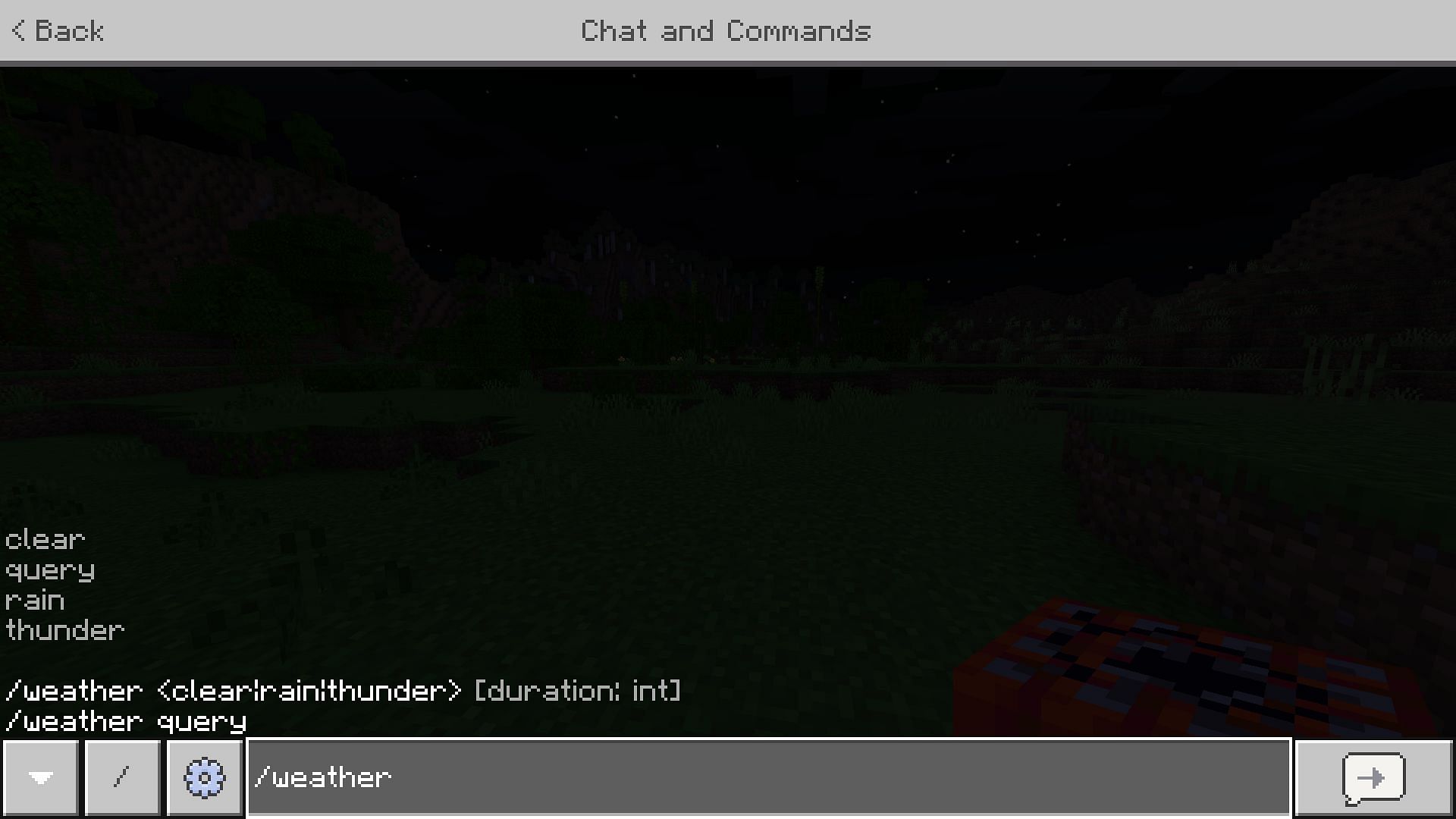 Weather command (Image via Minecraft 1.19 update)