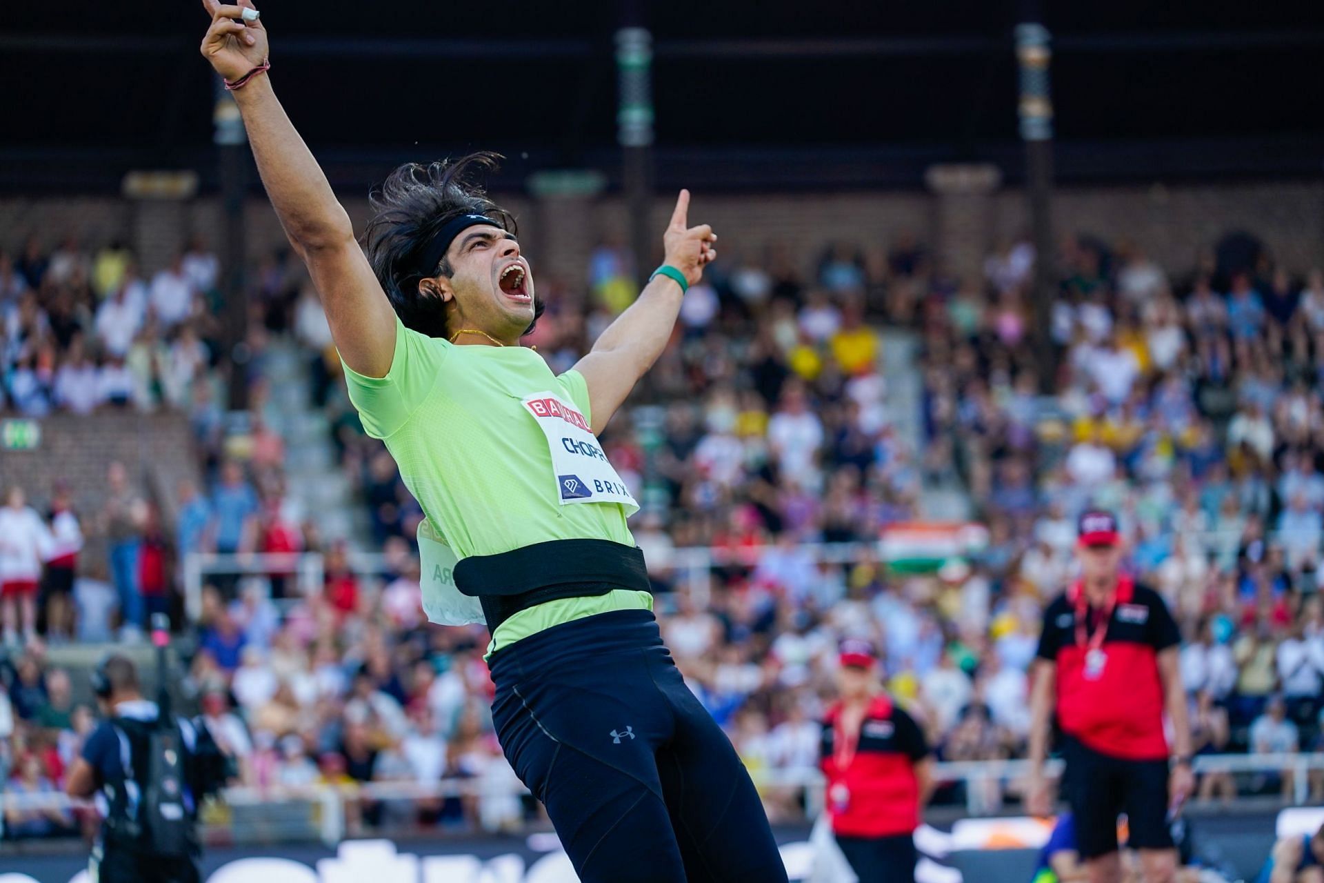 Neeraj Chopra at the Stockholm Diamond League. (PC: Diamond League/Twitter)