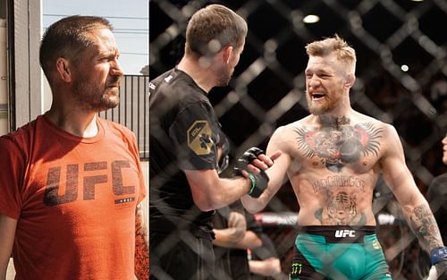 John Kavanagh (left), Conor McGregor with Kavanagh (right) [Left image via @coach_kavanagh on Instagram]