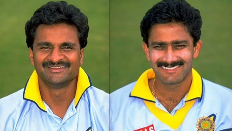 Javagal Srinath (left) and Anil Kumble.