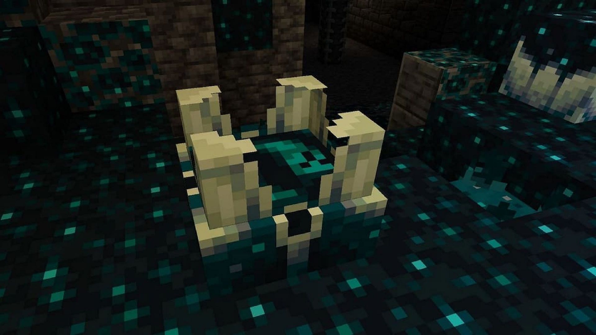 A sculk shrieker block in Minecraft 1.19 (Image via Mojang)
