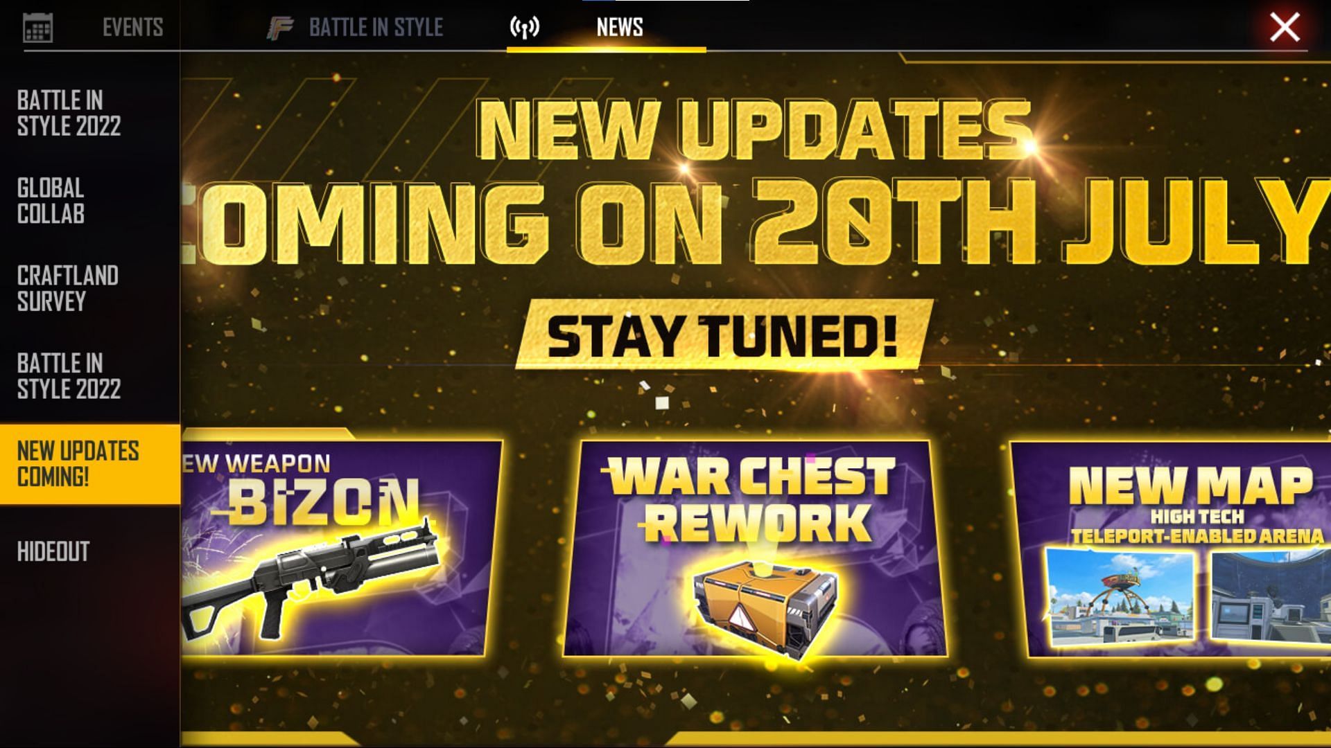 The new update will go live on July 20 (Image via Garena)