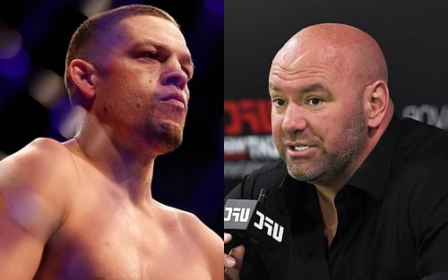 Nate Diaz (left) and Dana White (right)