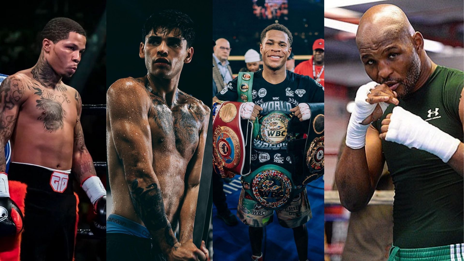 From left to right: Gervonta Davis (@gervontaa), Ryan Garcia (@kingryan), Devin Haney (@realdevinhaney), and Bernard Hopkins (@madscientistofboxing) [Credits:- Instagram]