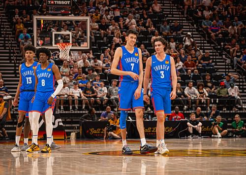 OKC Thunder rookie Chet Holmgren during Summer League play