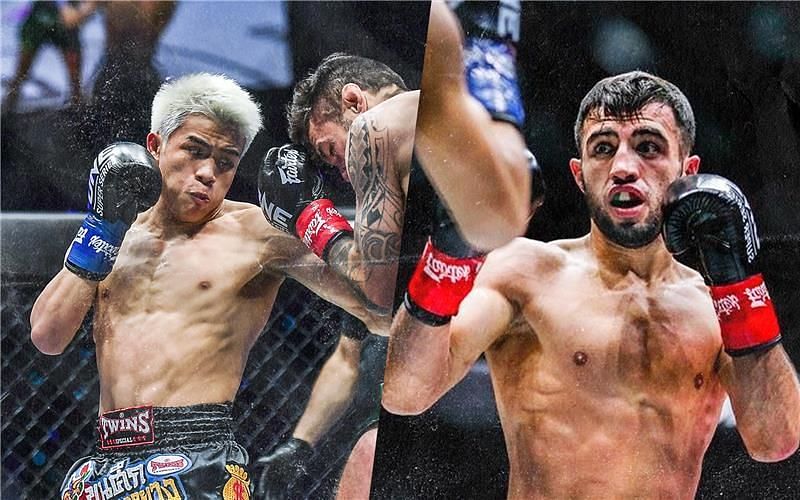 Zhang Peimian (L) is ready for Aslanbek Zikreev (R) at ONE 159. | [Photos: ONE Championship]