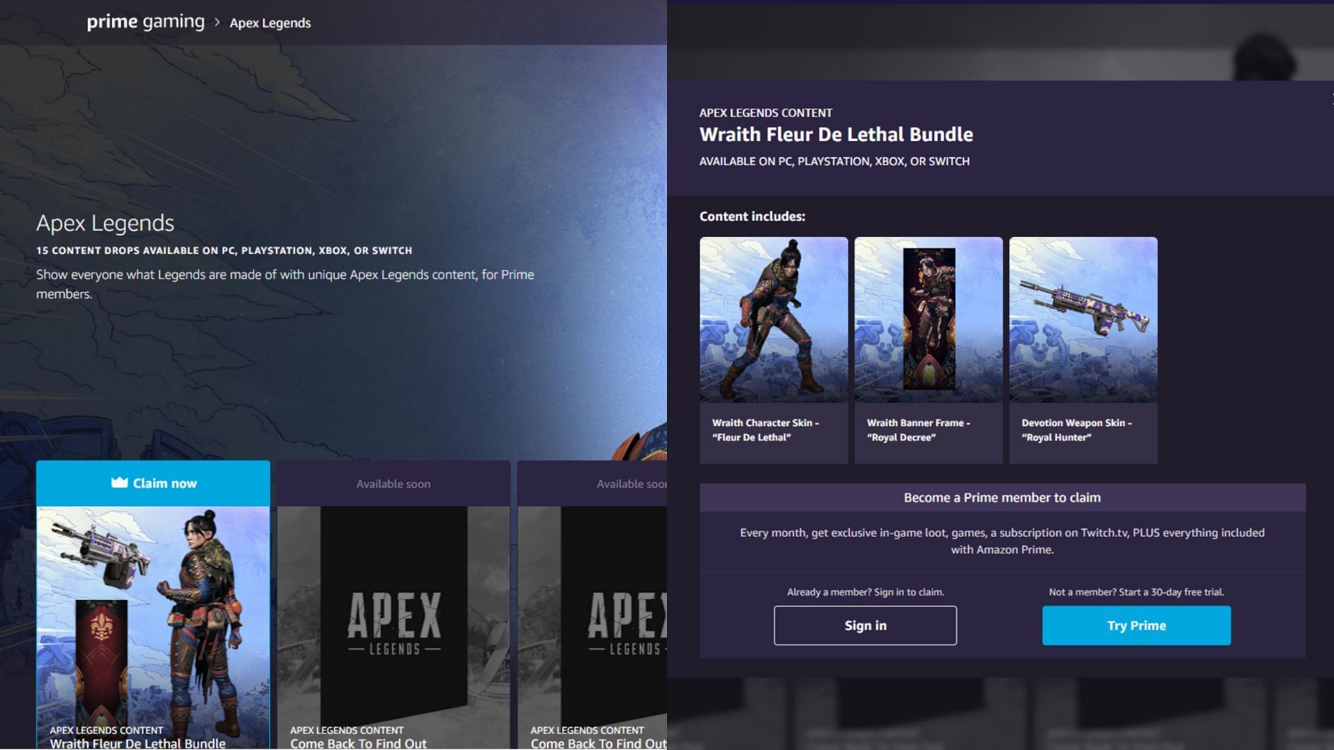 How to claim Apex Legends Prime Gaming rewards: Catalyst Bundle