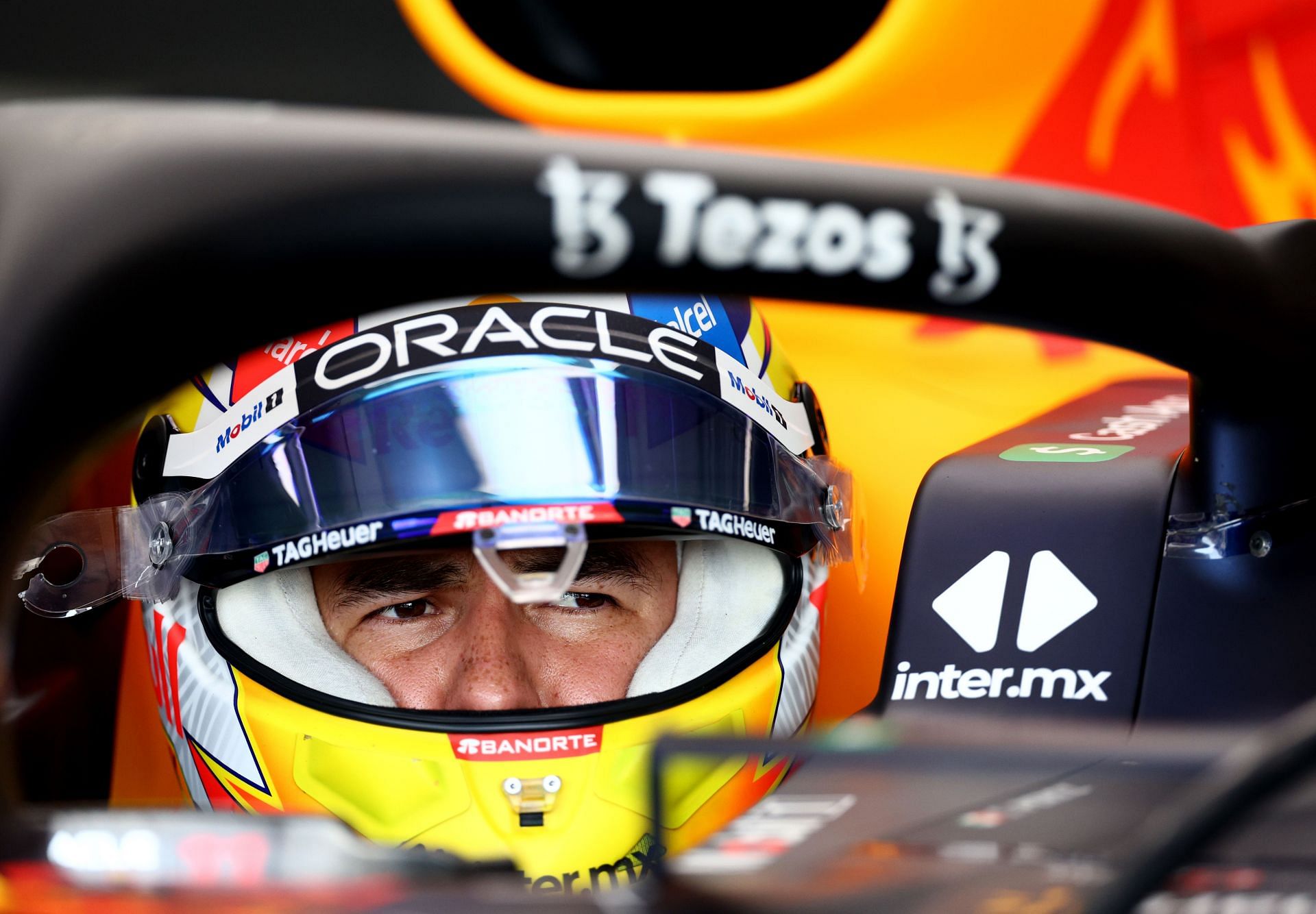 Sergio Perez looks on during the 2022 F1 Grand Prix of France - Final Practice