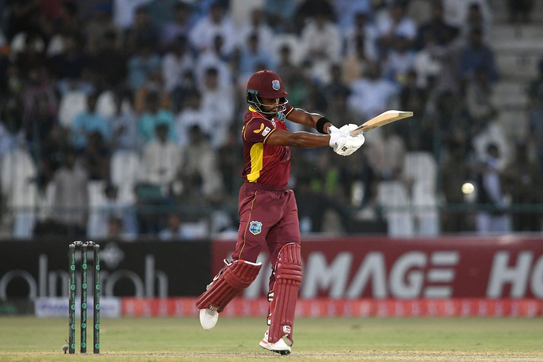 West Indies batter Shai Hope scored a hundred in his 100th ODI. Pic: ICC