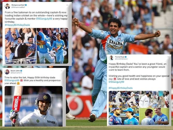 "Batted with grace. Led with passion." - Wishes galore for Sourav Ganguly as "Dada" turns 50