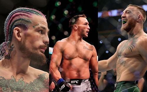 Sean O'Malley (Left), Michael Chandler (Middle), and Conor McGregor (Right) (Images courtesy of Getty)