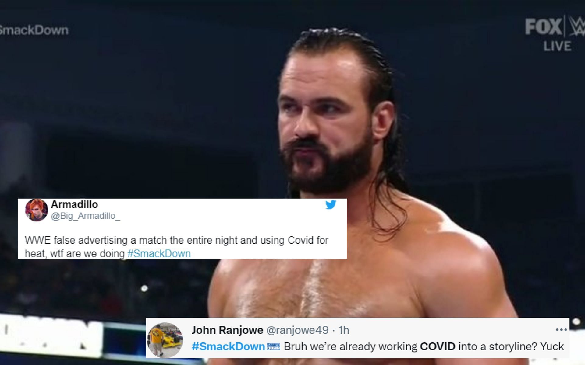 Drew McIntyre&#039;s main event match was changed due to a COVID storyline