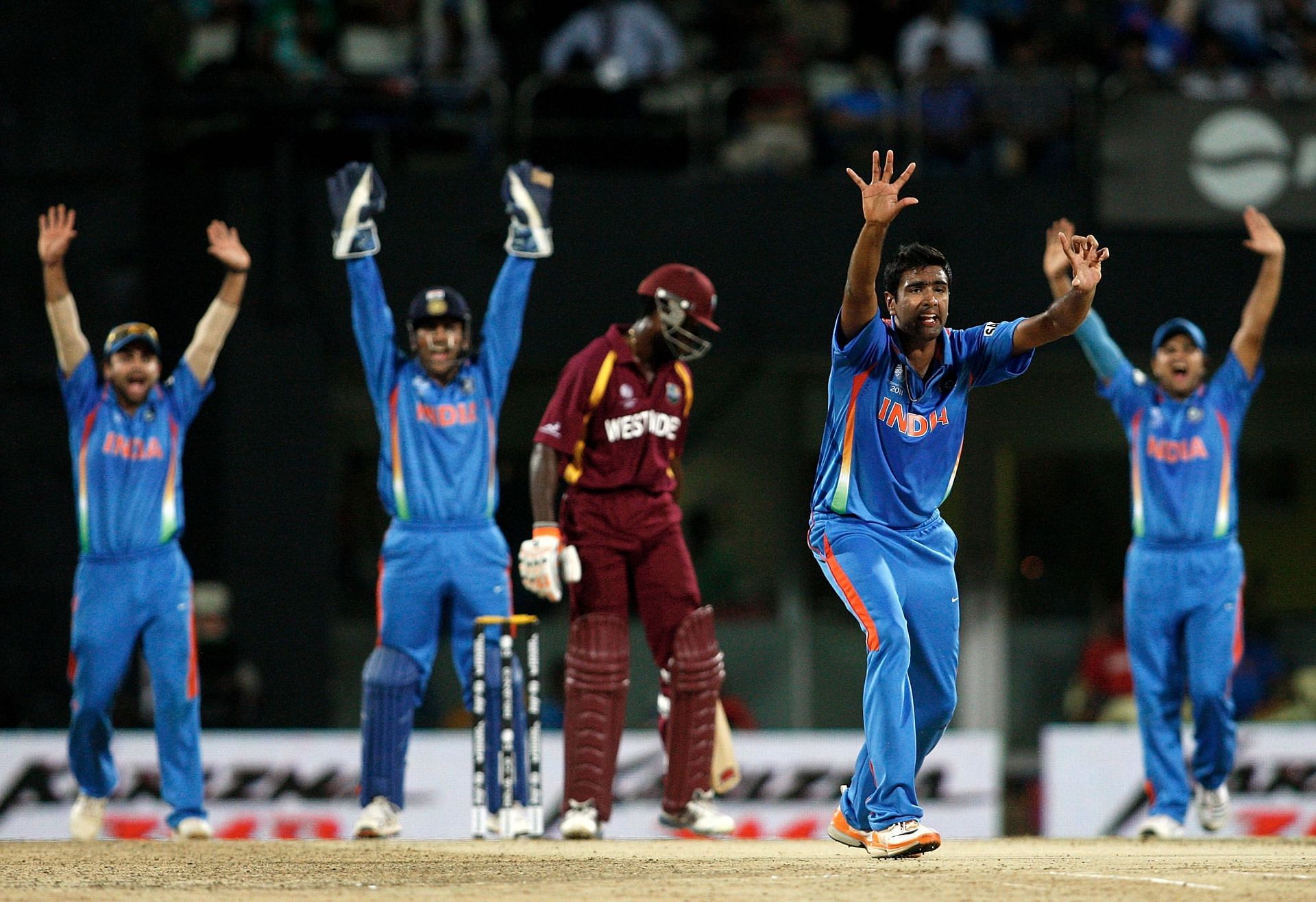 The off-spinner appealing for an lbw during the 2011 World Cup. Pic: Getty Images