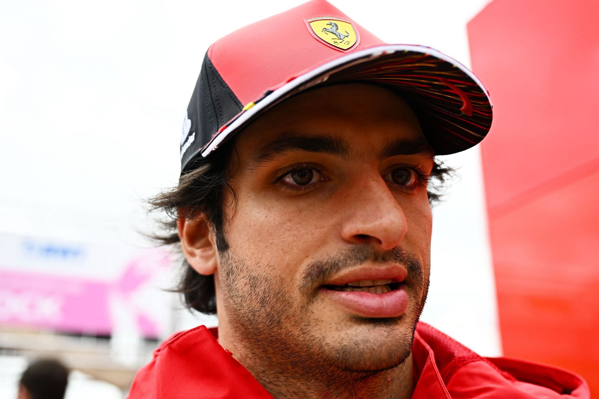 Carlos Sainz looks on in the Paddock prior to final practice ahead of the F1 Grand Prix of Great Britain at Silverstone on July 02, 2022 in Northampton, England. (Photo by Clive Mason/Getty Images)