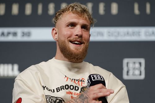 Jake Paul at the Katie Taylor v Amanda Serrano - Weigh-in