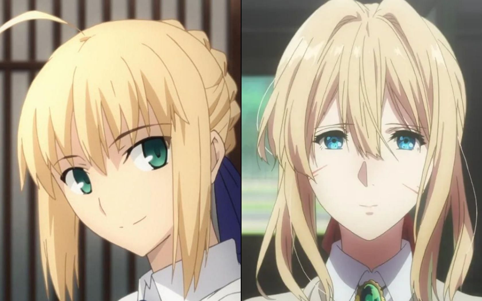 Saber on the left, Violet on the right (Image via Studio Deen, Kyota Animation)