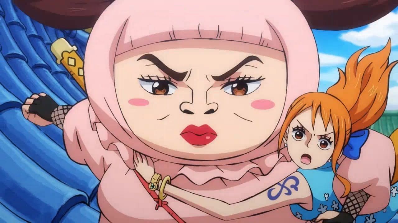 Shinobu seen carrying Nami in the series&#039; anime (Image Credits: Eiichiro Oda/Shueisha, Viz Media, One Piece)