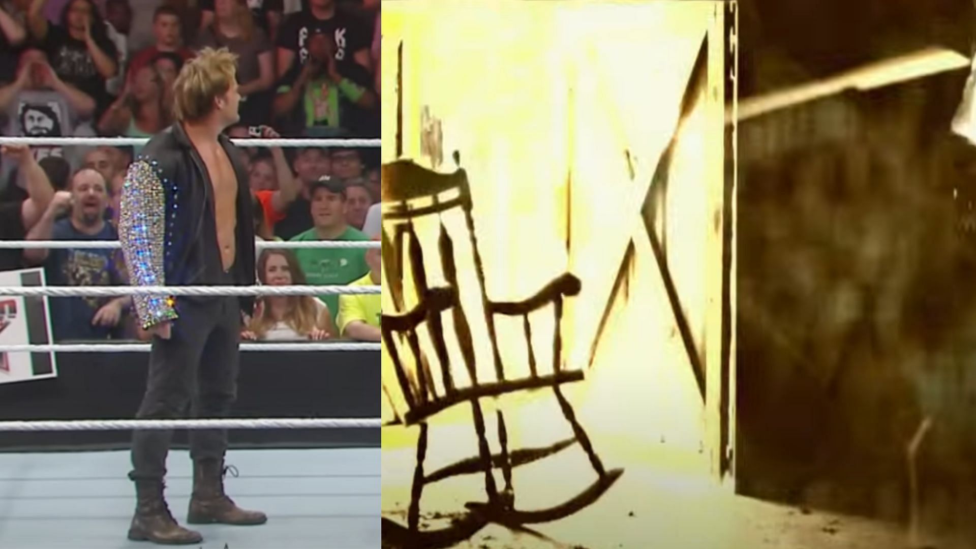 Chris Jericho (left); Bray Wyatt&#039;s entrance graphic (right)