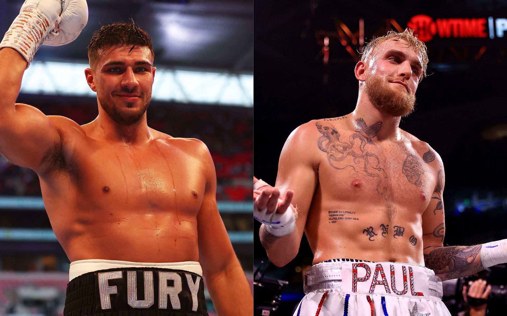 Tommy Fury (left) and Jake Paul (right) (Image credits Getty Images)